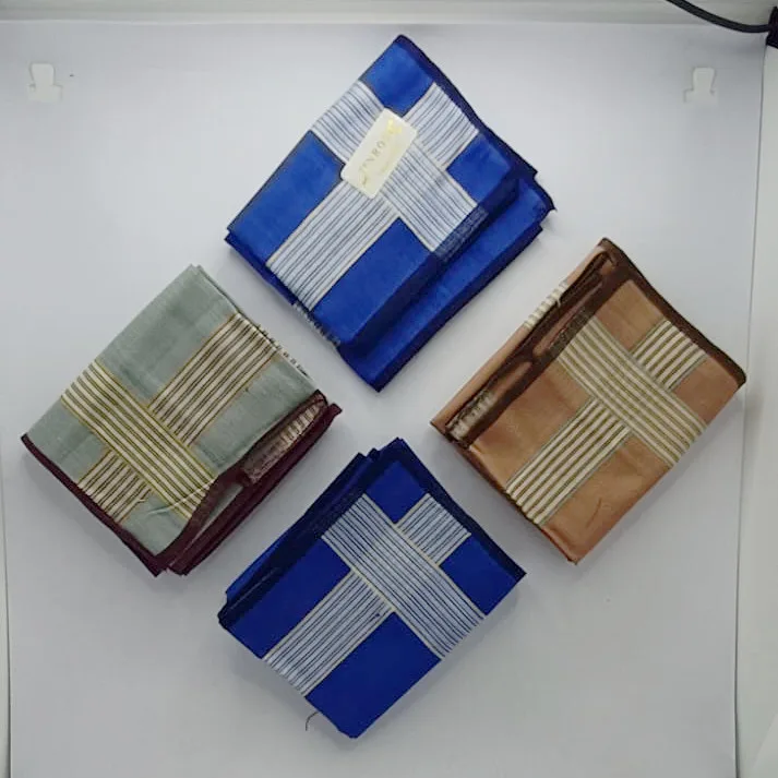 Sapu Tangan Laki-laki Motif Garis Merek Ming Pai Grosir Lusinan - Gambar 3