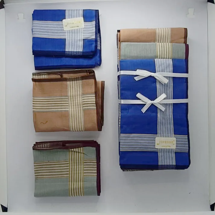 Sapu Tangan Laki-laki Motif Garis Merek Ming Pai Grosir Lusinan - Gambar 4