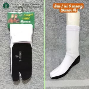 BELI 1 ISI 6 PASANG Kaos Kaki Jempol Matakaki Tapak Hitam Merek Farlin Santosa Makmur Grosir - White